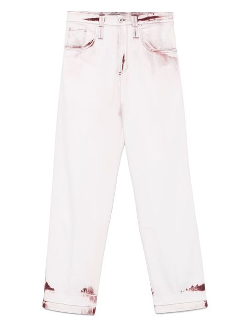 Bleached-effect trousers - Pink