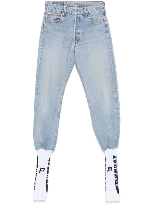 Elastic-panelled jeans - Blue