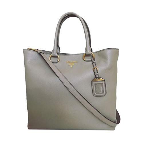 Prada Women's Gray Vitello Phenix Shopping Tote Top Handle Bag Shoulder Bag 1BG865