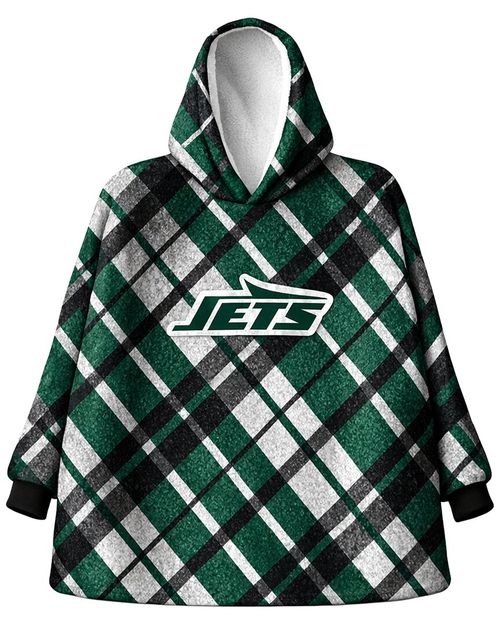 New York Jets Nfl Team Hooded Sherpa Blanket