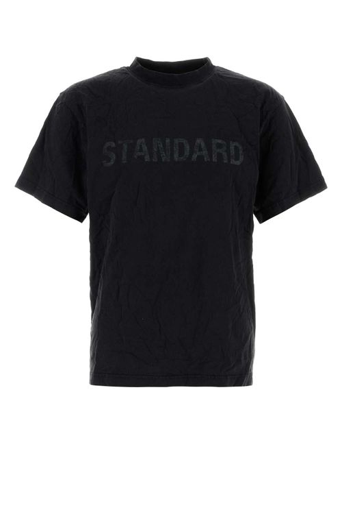 Cotton Logo-Embroidered T-Shirt — Black
