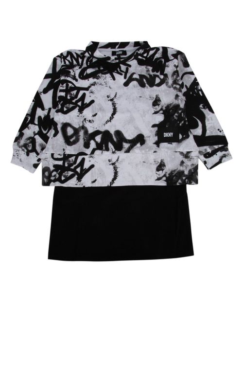 Graffiti-Print Jersey Dress — Multicolor
