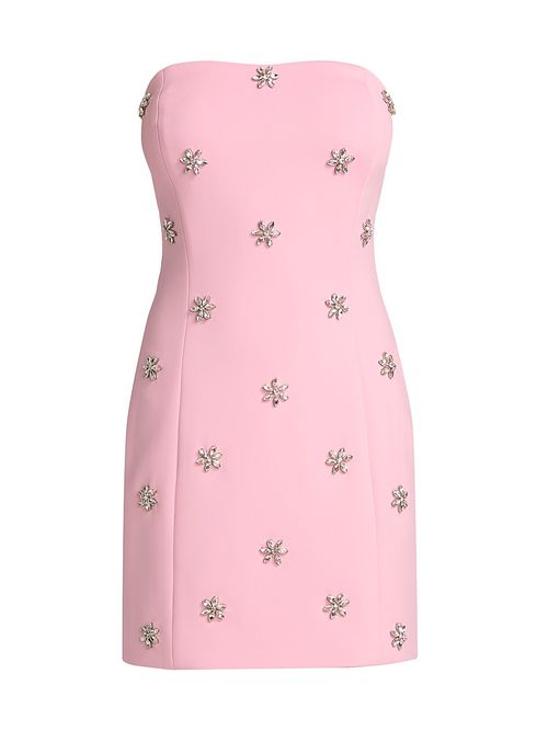 Women's Pixie Crystal Strapless Minidress - Soft Rose Clear