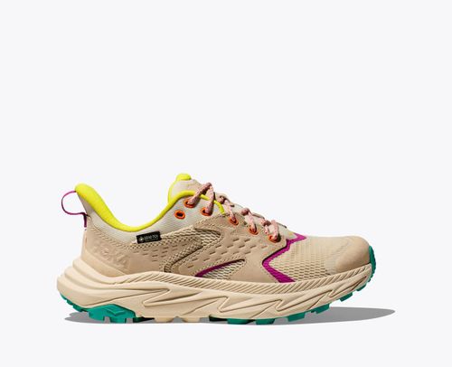 HOKA Anacapa 2 Low GTX Shoes in Vanilla/Electric Aqua