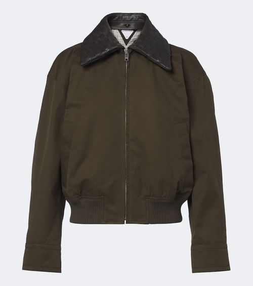 Intrecciato cotton blouson jacket