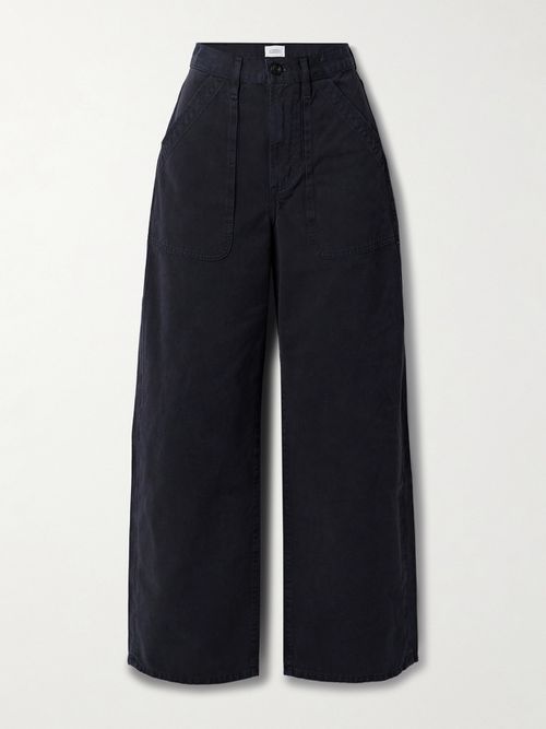 Ayla Cargo High-rise Wide-leg Jeans - Black