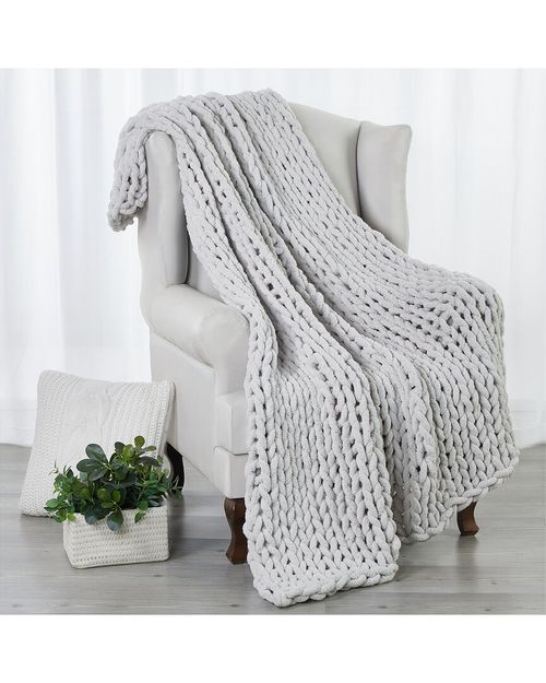 Chunky Knit Chenille Throw