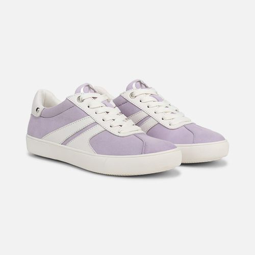 Medina Lace Up Sneaker Shoes, Lilac Suede/white Leather