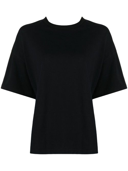 Drop-shoulder cotton T-shirt - Black