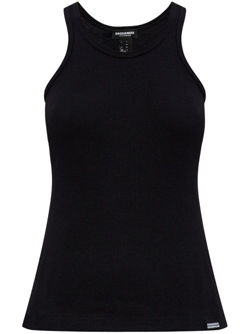 Sleeveless cotton top - Black