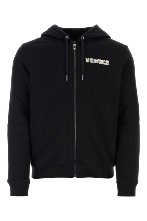 Logo-Print Cotton Sweatshirt — Black