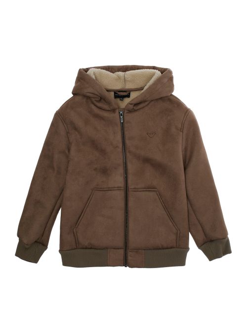 Logo-Embroidered Fleece-Lined Jacket — Brown