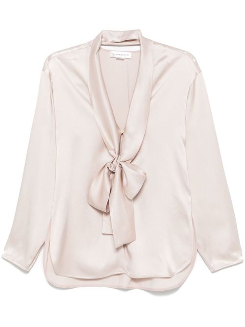 V-neck scarf shirt - Pink