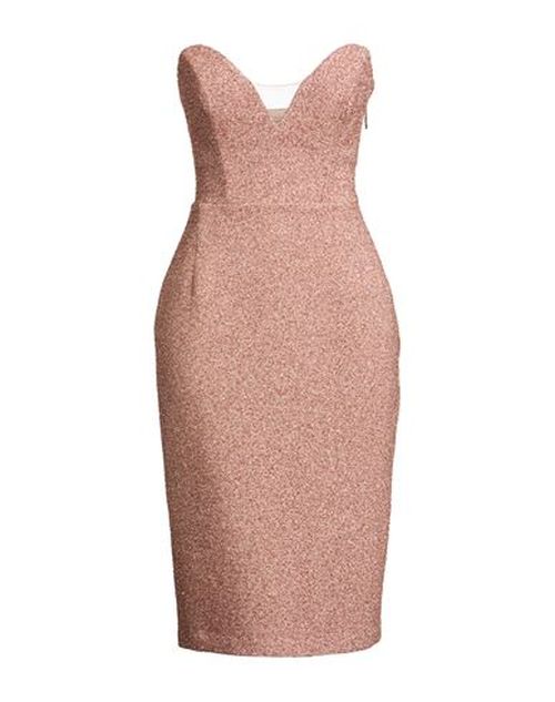 Woman Midi dress Rose gold Size 10 Viscose, Polyimide, Polyamide, Polyester