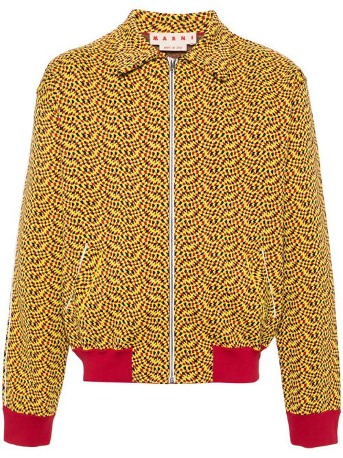 Jacquard-pattern sport jacket - Yellow