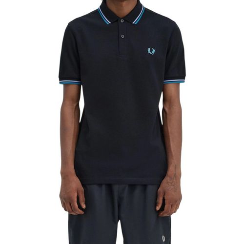 Fred Perry Mens M3600 Twin Tipped Polo Shirt In Black Cotton - Size Small