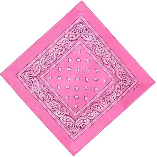 Neel Blue Cotton Bandana Headband Scarf for Raves, Riding, Outdoor Activities, in Pink