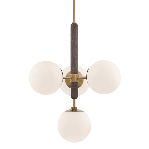 Aged Brass Four Light Chandelier from the Brielle Collection