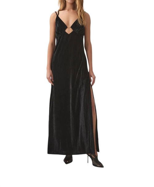 Moonbow Velvet Maxi Dress In Black