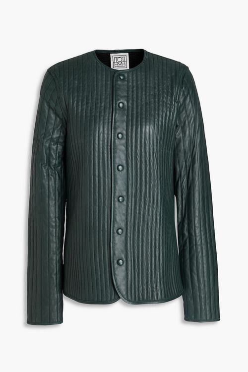 Quilted leather jacket - Green - FR 32