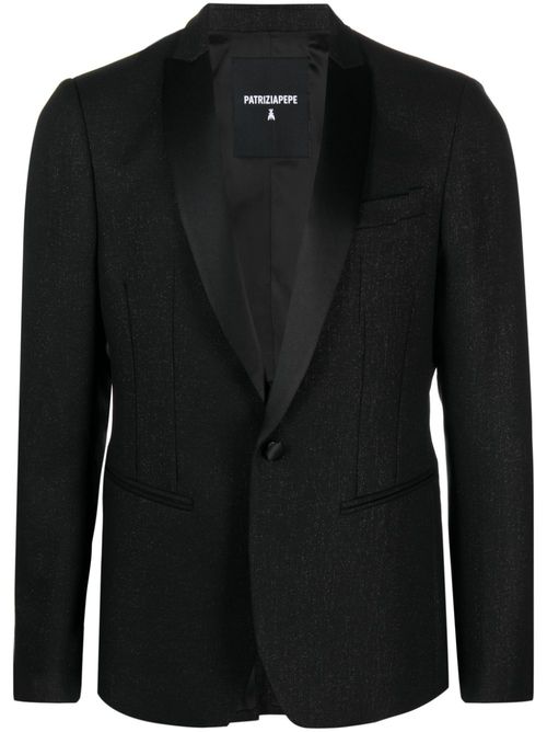 Slim-cut tuxedo suit jacket - Black