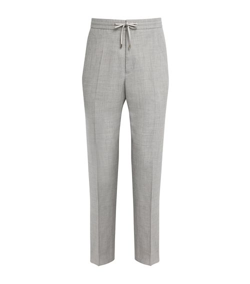 Wool-Silk-Linen Drawstring Trousers