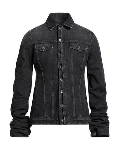 Man Denim outerwear Black Size L Cotton
