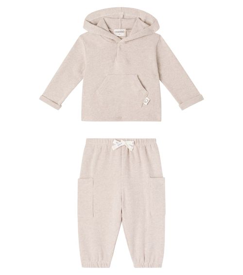 Baby cotton-blend hoodie and sweatpants set