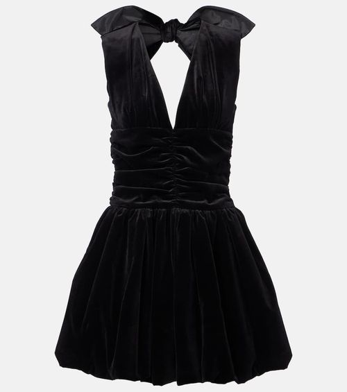 Cotton velvet balloon minidress