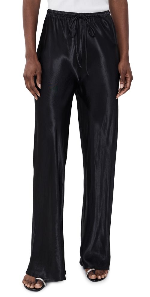 Rae Satin Pants Black