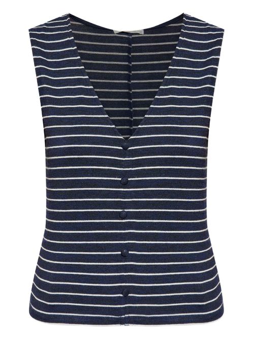 Striped button-up top - Blue