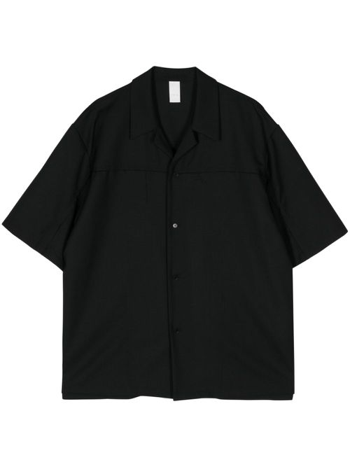 Short-sleeve wool shirt - Black