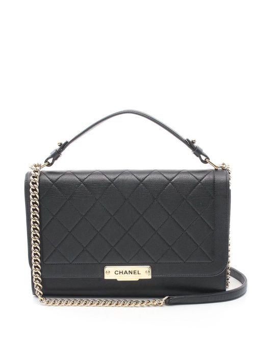 2016-2017 matelasse chain shoulder bag - Black