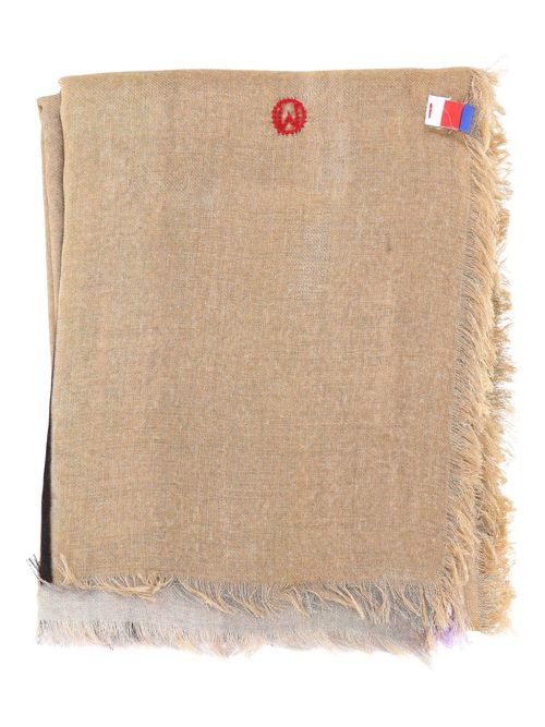 TALKING WALLS silk-blend scarf - Brown