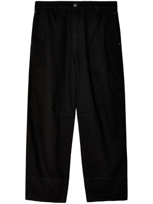 Straight-leg cotton jeans - Black