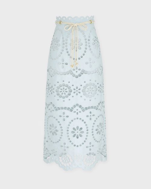 Zimmermann Skirt Awaken Embroidered Mint 1
