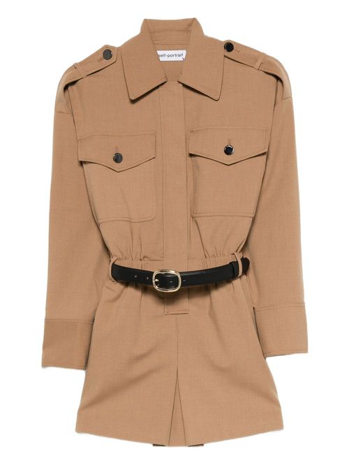 Belted pocketed playsuit - Neutrals