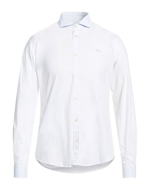 Man Shirt White Size M Cotton, Elastane