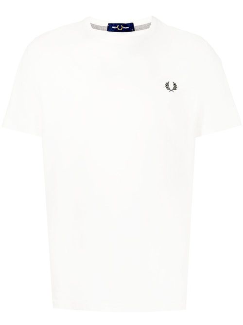 Embroidered-logo cotton T-shirt - White