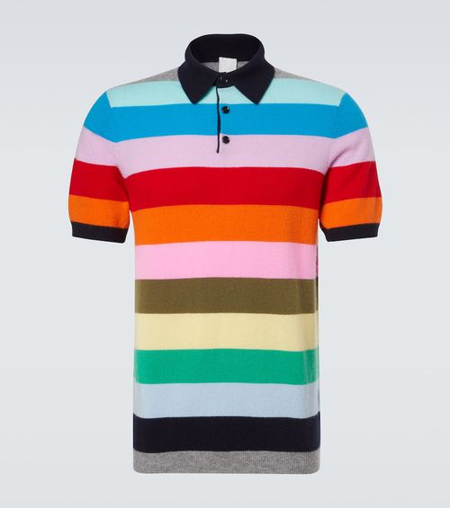 Striped cashmere polo sweater
