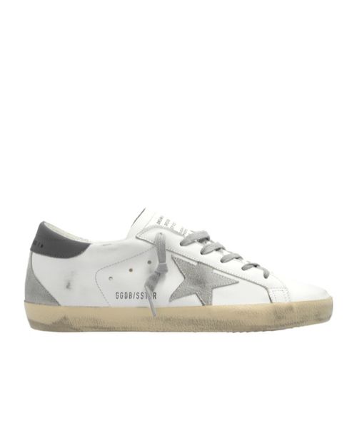 Super-star distressed leather sneakers