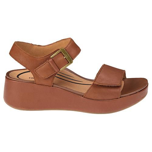 ® Ariel Memory Foam Arch Support Leather Wedge Sandal