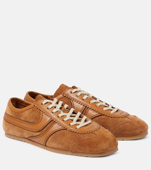 Leather and suede sneakers