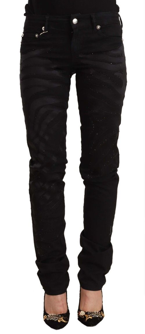 Embellished Skinny Jeans — Black