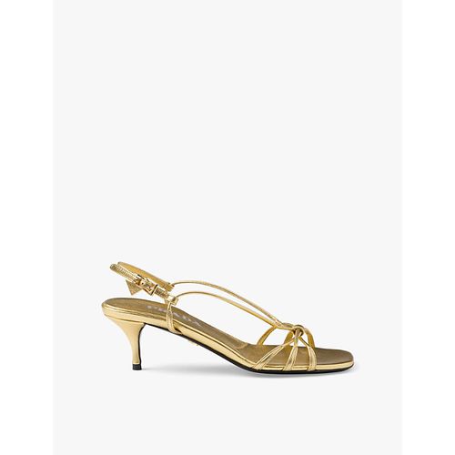 Womens Gold/silver Mordoré Metallic-leather Heeled Sandals