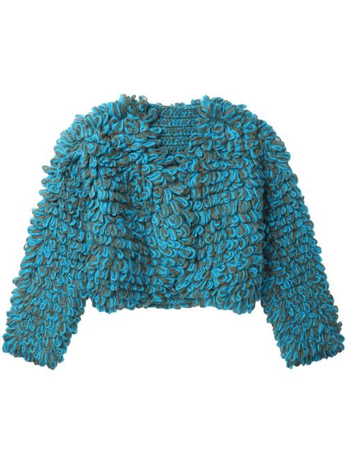Omnis textured cropped jacket - Blue