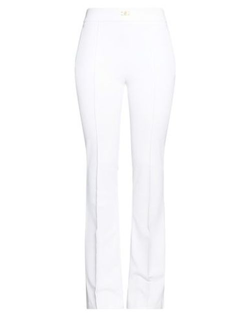 Woman Pants White Size 12 Polyester, Elastane