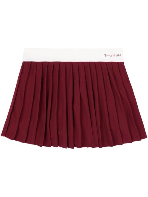 Sporty & Rich Classic Logo pleated tennis skirt - レッド