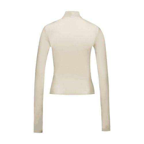 Nylon High-Neck T-Shirt — Beige