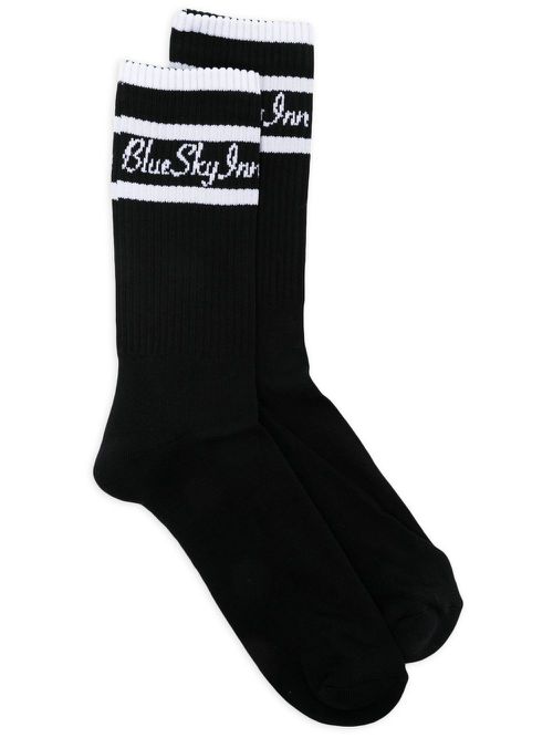 Logo-print ankle socks - Black